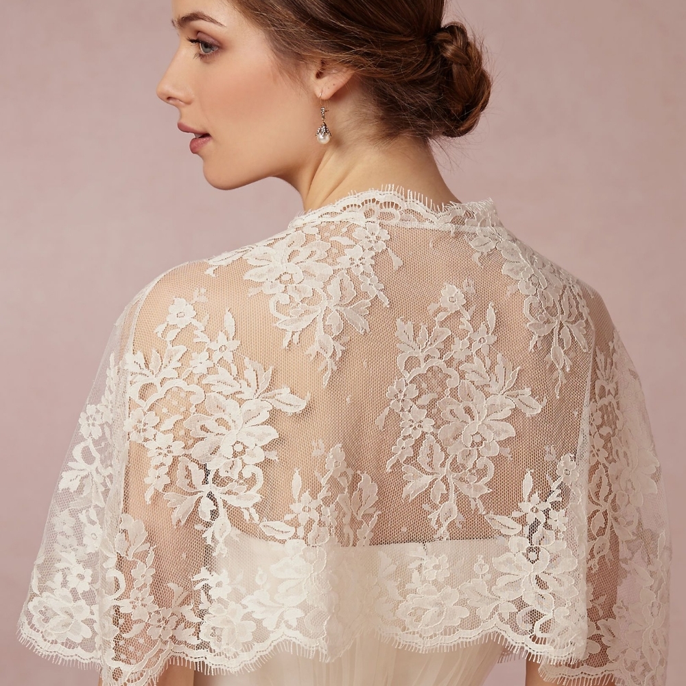 BHLDN Anthropologie Wedding Capelet/Bolo/Cape